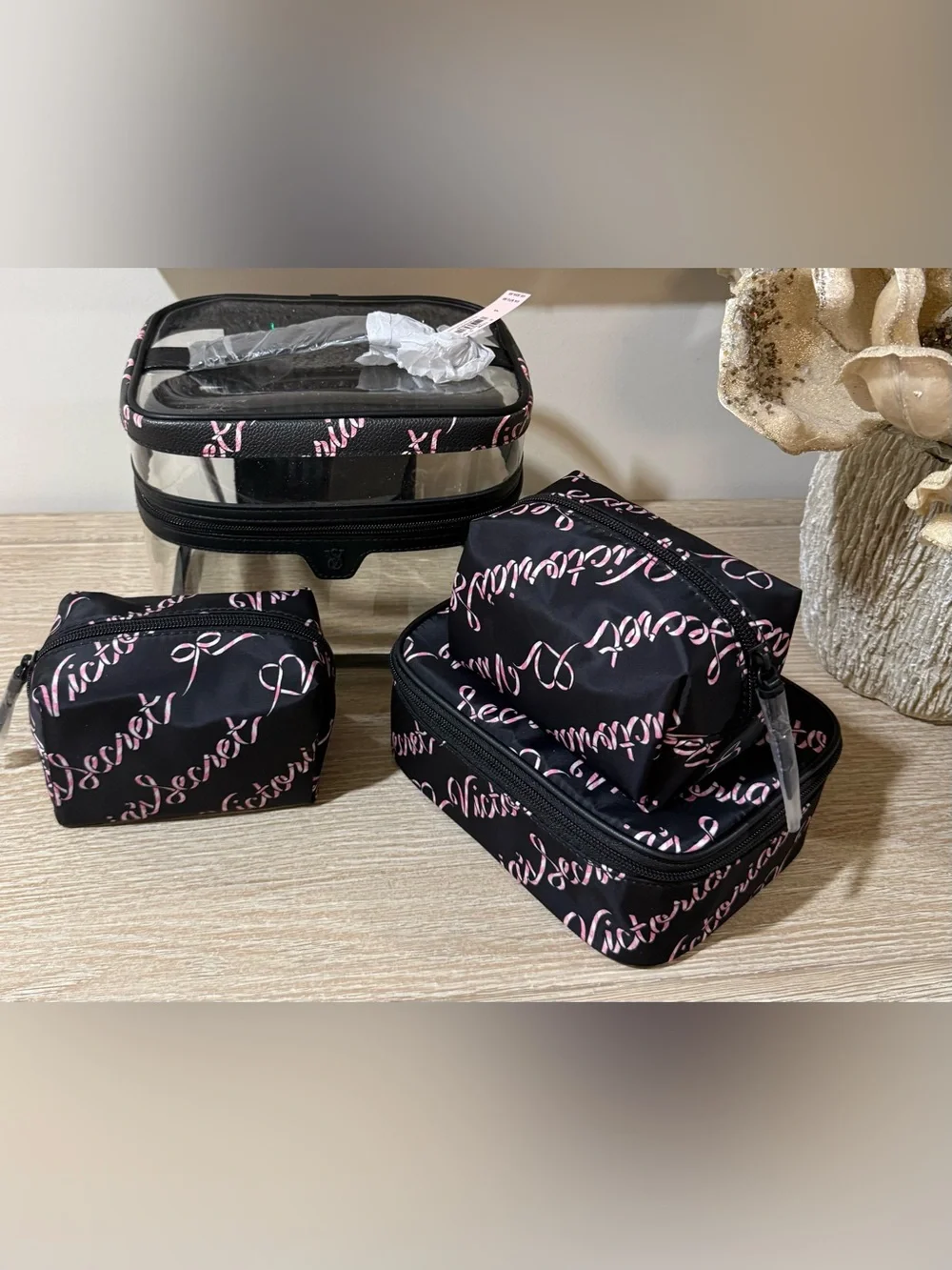 VS 4- Piece Makeup Bag Set With Top Handle